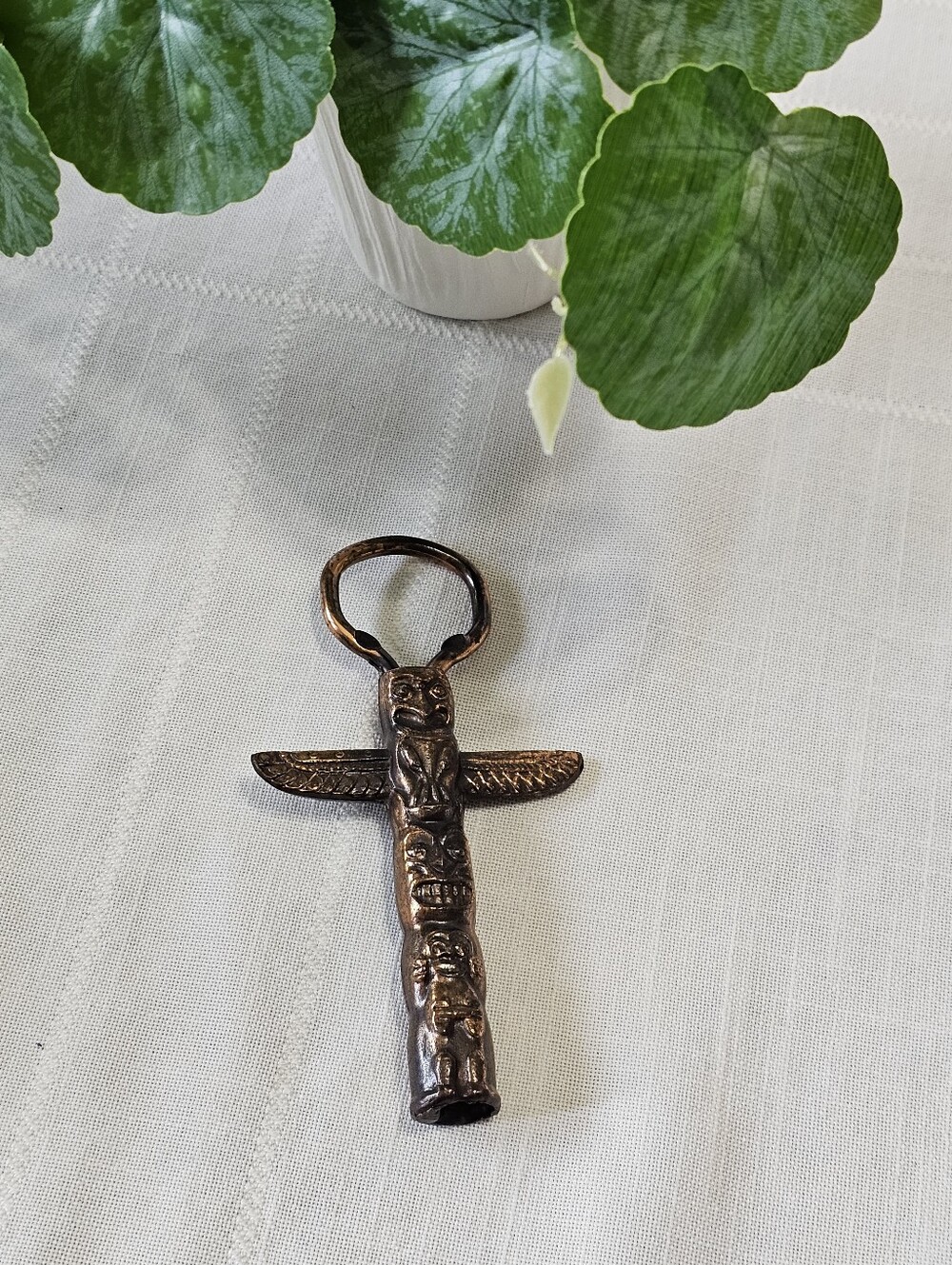 Vintage Copper Bottle Opener - Natice American Style Totem Pole Design